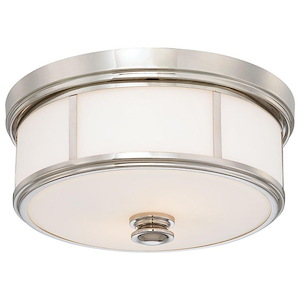 2 Light Flush Mount in Traditional Style - 6.5 inches tall by 13.5 inches wide - 539202