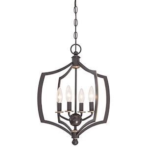 Middletown - Mini Chandelier 4 Light Downton Bronze/Gold in Transitional Style - 20.25 inches tall by 16 inches wide