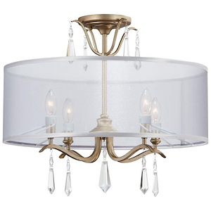 Laurel Estate - 4 Light Convertible Semi-Flush Mount in Traditional Style - 19.25 inches tall by 20 inches wide - 539158