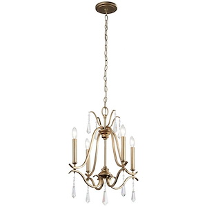 Laurel Estate - Chandelier 4 Light Brio Gold in Traditional Style - 22 inches tall by 18 inches wide