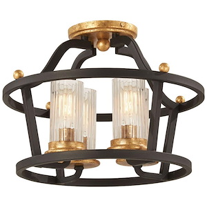 Posh Horizon - 4 Light Semi-Flush Mount in Transitional Style - 10.25 inches tall by 14.5 inches wide