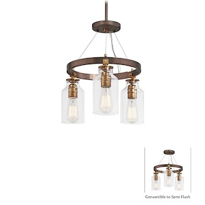 Morrow - 3 Light Semi-Flush Mount in Transitional Style - 14 inches tall by 16 inches wide - 900694