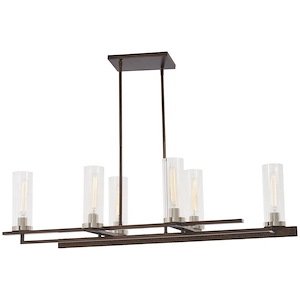 Maddox Roe - 6 Light Island in Transitional Style - 16 inches tall by 45.25 inches wide