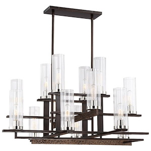 Maddox Roe - 2 Tier Chandelier 5 Light Iron Ore/Gold Dust in Transitional Style - 21 inches tall by 38 inches wide