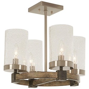 Bridlewood - 4 Light Semi-Flush Mount in Transitional Style - 13.75 inches tall by 15.75 inches wide
