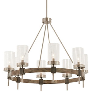 Bridlewood - Chandelier 8 Light St1 Grey/Brushed Nickel in Transitional Style - 26.25 inches tall by 32 inches wide - 699706