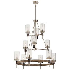 Bridlewood - 3 Tier Chandelier 12 Light St1 Grey/Brushed Nickel in Transitional Style - 40 inches tall by 34 inches wide