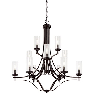 Elyton - Chandelier 12 Light Downton Bronze/Gold in Transitional Style - 39 inches tall by 36 inches wide