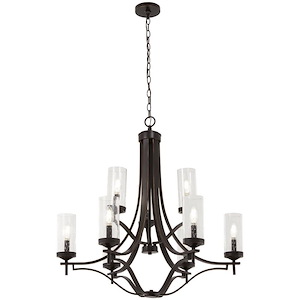 Elyton - 2 Tier Chandelier 9 Light Downton Bronze/Gold in Transitional Style - 33 inches tall by 30 inches wide - 699691