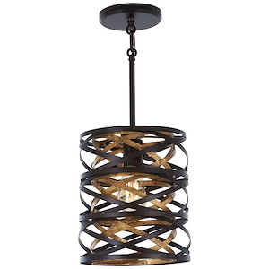 Vortic Flow - 1 Light Mini Pendant in Contemporary Style - 10 inches tall by 8.5 inches wide
