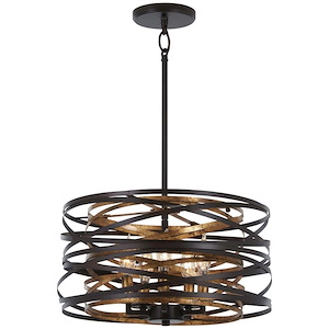 Vortic Flow - 5 Light Convertible Pendant in Contemporary Style - 9 inches tall by 16 inches wide