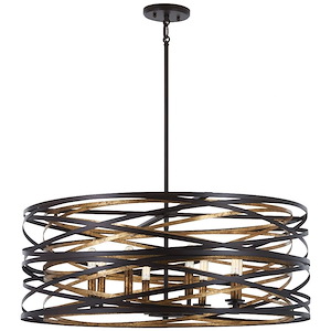 Vortic Flow - 8 Light Pendant in Contemporary Style - 11 inches tall by 30 inches wide - 699847