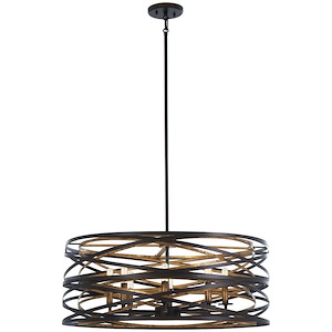 Vortic Flow - 8 Light Pendant in Contemporary Style - 11 inches tall by 28 inches wide