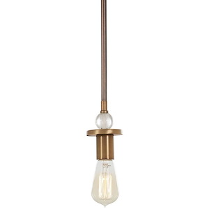 Safra - 1 Light Mini Pendant in Transitional Style - 9 inches tall by 3 inches wide