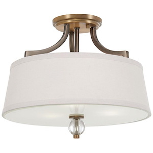 Safra - 3 Light Semi-Flush Mount in Transitional Style - 12 inches tall by 15 inches wide