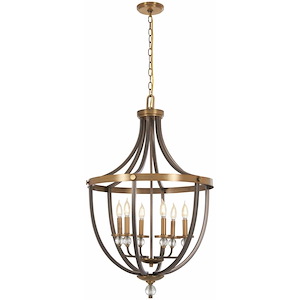 Safra - 6 Light Pendant in Transitional Style - 34.75 inches tall by 23 inches wide - 699824