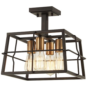 Keeley Calle - 4 Light Semi-Flush Mount in Transitional Style - 12.5 inches tall by 13 inches wide
