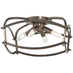 Jupiter&#39;s Canopy - 4 Light Flushmount in Transitional Style - 7.5 inches tall by 14 inches wide