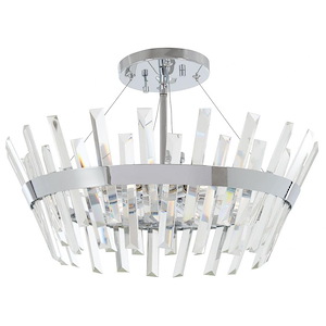 Echo Radiance - 6 Light Semi-Flush Mount in Contemporary Style - 12 inches tall by 19.5 inches wide