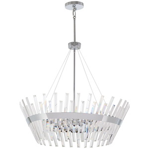 Echo Radiance - Chandelier 10 Light Chrome Glass in Contemporary Style - 27 inches tall by 29.25 inches wide - 699792
