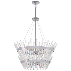 Echo Radiance - Chandelier 14 Light Chrome Glass in Contemporary Style - 30 inches tall by 24.5 inches wide