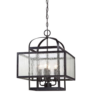 Camden Square - Mini Chandelier 4 Light Aged Charcoal in Transitional Style - 19.5 inches tall by 15.5 inches wide