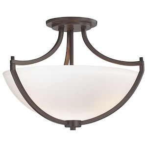 Middlebrook - 3 Light Semi-Flush Mount in Transitional Style - 12.5 inches tall by 17.25 inches wide