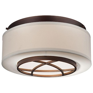 City Club - 2 Light Flush Mount in Transitional Style - 5.75 inches tall by 15 inches wide