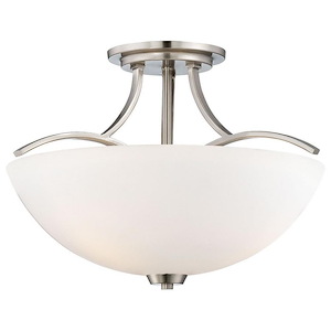 Overland Park - 3 Light Semi-Flush Mount in Transitional Style - 11.75 inches tall by 16.5 inches wide