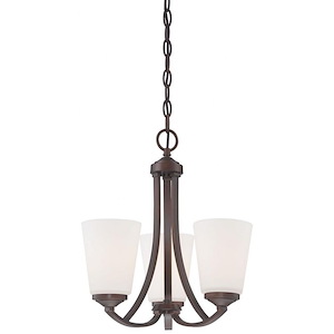 Overland Park - Mini Chandelier 3 Light Brushed Nickel in Transitional Style - 15.75 inches tall by 16 inches wide