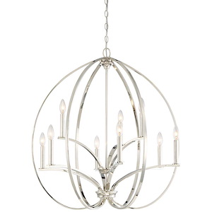 Tilbury - Chandelier 9 Light Polished Nickel in Transitional Style - 33.5 inches tall by 30.25 inches wide - 539241