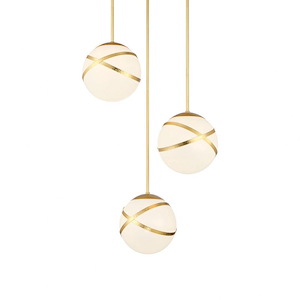 Atlys - 3 Light Pan Pendant-54.13 Inches Tall and 24.75 Inches Wide