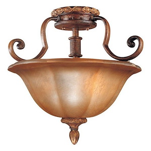 Illuminati - 2 Light Large Semi-Flush Mount in Traditional Style - 15 inches tall by 16.5 inches wide