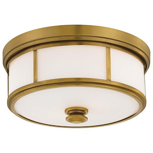 3 Light Flush Mount in Traditional Style - 7 inches tall by 16 inches wide