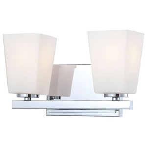 City Square - 2 Light Bath Bar in Transitional Style - 7 inches tall by 12.25 inches wide