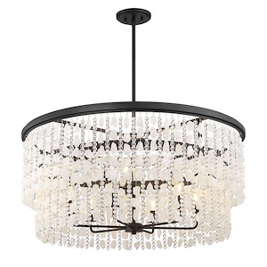 Shimmering Elegance - 9 Light Chandelier-17.25 Inches Tall and 36 Inches Wide - 1333155