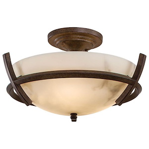 Calavera - 3 Light Semi-Flush Mount in Transitional Style - 7.75 inches tall by 14 inches wide