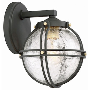 Great Outdoors - Rond - 1 Light Outdoor Wall Mount-9.75 Inches Tall and 7.5 Inches Wide