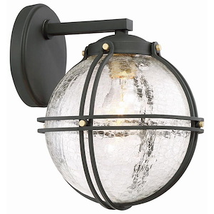Great Outdoors - Rond - 1 Light Outdoor Wall Mount-12 Inches Tall and 9.75 Inches Wide