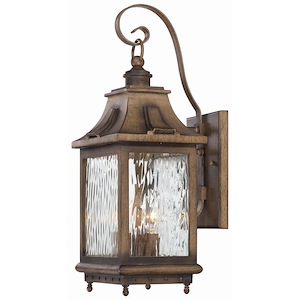 Great Outdoors - Wilshire Park - 3 Light Wall Mount In Traditional Style - 18.5 Inches Tall By 8 Inches Wide - 538476