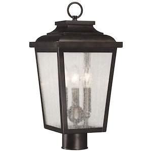 Great Outdoors - Irvington Manor - 3 Light Post Mount In Traditional Style - 18 Inches Tall By 8.5 Inches Wide - 538582