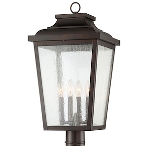 Great Outdoors - Irvington Manor Large Post Mount In Transitional Style - 24.25 Inches Tall By 12.5 Inches Wide - 725430