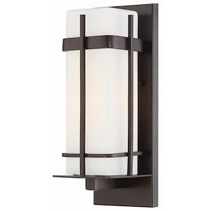 Great Outdoors - sterling Heights - 1 Light Outdoor Wall Mount In Transitional Style - 12.5 Inches Tall By 4.5 Inches Wide