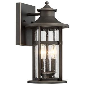 Great Outdoors - Highland Ridge - 3 Light Wall Mount In Traditional Style - 15 Inches Tall By 8 Inches Wide - 628671