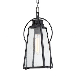 Halder Bridge - 1 Light Outdoor Chain Hung in Transitional Style - 17.75 inches tall by 10 inches wide