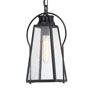 Halder Bridge - 1 Light Outdoor Chain Hung in Transitional Style - 17.75 inches tall by 10 inches wide - 896782