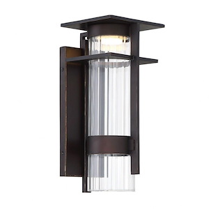 Kittner - 7W 1 LED Outdoor Wall Mount in Contemporary Style - 14 inches tall by 6.25 inches wide