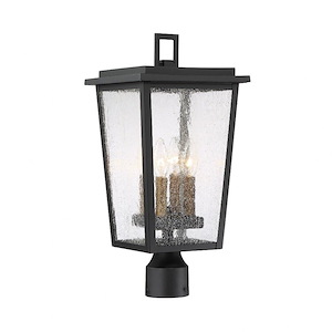 Cantebury - 4 Light Outdoor Post Lantern in Transitional Style - 19.75 inches tall by 9.25 inches wide