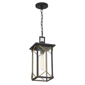 Hillside Manor - 1 Light Outdoor Chain Hung Pendant-16.5 Inches Tall and 8 Inches Wide - 1258012