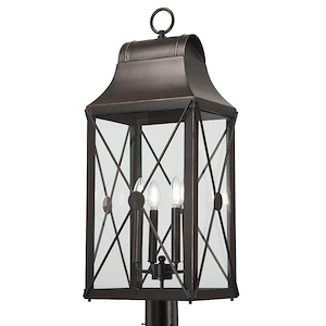 Great Outdoors - De Luz - 4 Light Outdoor Post Mount-32.25 Inches Tall and 12.5 Inches Wide